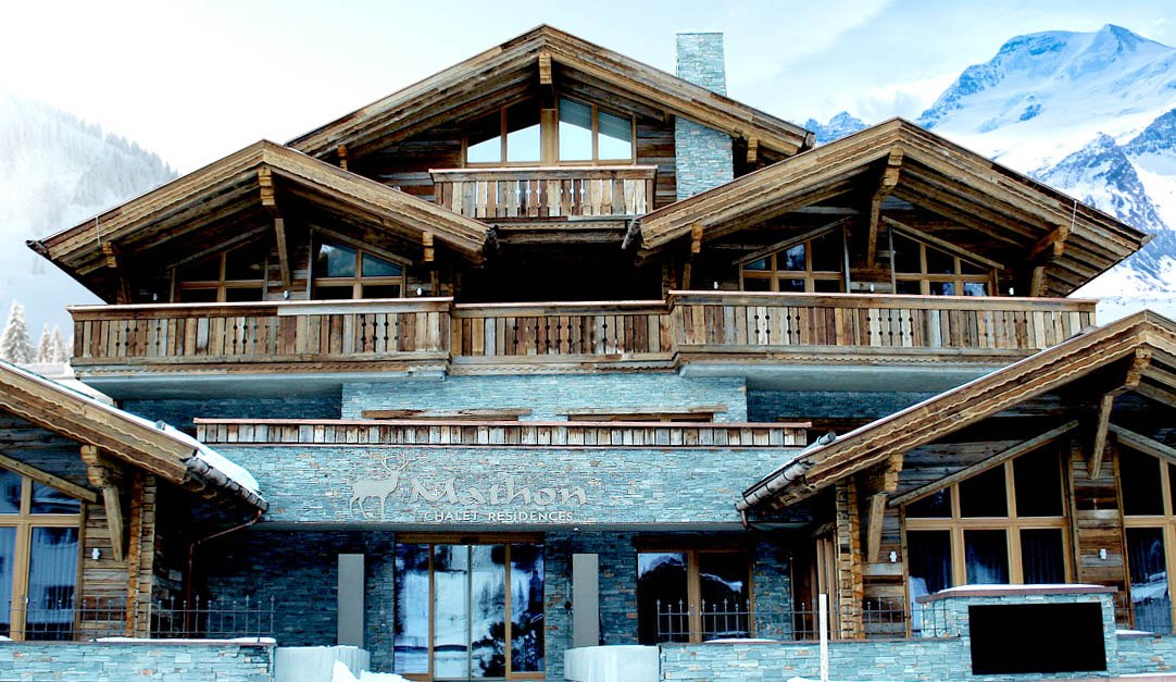 Chalet Mathon in der winterlichen Berglandschaft